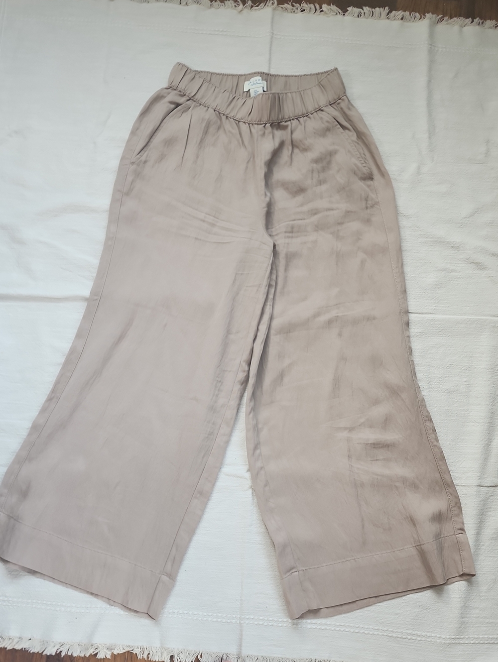 Calypso St. Barth Wide Leg Cropped Pants — Taupe
